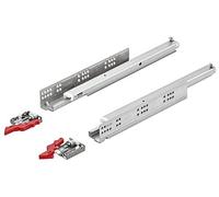 Gedotec Guide per cassetti completamente estraibili, 500 mm, con guida push-to-open, guide telescopiche Matrix Runner UM A30, guide per cassetti in legno, 1 coppia, estrazioni per cassetti con giunti