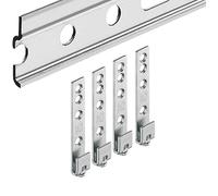 Gedotec - H10282 - Binario da parete con gancio di sospensione per appendere, lunghezza 1250 mm, in acciaio zincato, 1 set di ganci per il montaggio a parete senza viti