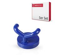 Gedotec KITA-2 - Ganci appendiabiti da avvitare, 5 pezzi, colore blu, altezza: 50 mm, ganci appendiabiti in plastica con materiale di fissaggio, gancio per avvitare, montaggio a parete
