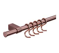 Gedotec Mancorrenti da cucina di design, sistema di ringhiera da parete, in ottone bronzo opaco, set di corrimani, lunghezza: 1200 mm, sistema di corrimano con 5 ganci a S con materiale di fissaggio