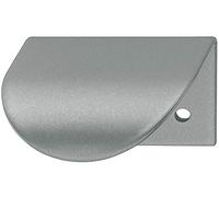 Gedotec maniglia per mobili argento maniglia per porta a specchio striscia a L H10288 | interasse fori: 32 mm | bianco-alluminio RAL 9006 | 1 pezzo - maniglie per armadi curve per cassetti e cucina