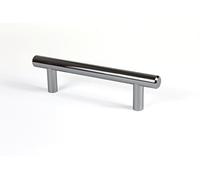 GedoTec Maniglia per mobili da 128 mm, in metallo cromato, per cassetti e cucina, LINEA | Maniglia per ante armadio | acciaio cromato lucido | 1 pezzo - Maniglia ad arco con viti