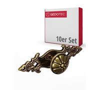 Gedotec maniglia per mobili ottone antico marrone - pomello per mobili in metallo vintage - BAAL | Pomello per mobile in stile country con rosone | Bottone tondo Ø 25 mm | 10 pezzi