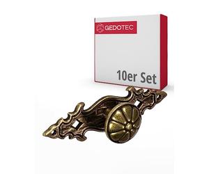 Gedotec maniglia per mobili ottone antico marrone - pomello per mobili in metallo vintage - BAAL | Pomello per mobile in stile country con rosone | Bottone tondo Ø 25 mm | 10 pezzi