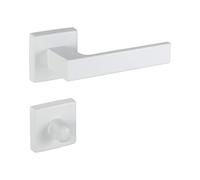 Gedotec Maniglia per porta in alluminio maniglia per porta bianca per camera - PUSH 1317 | Set di rosette per porte interne | Bagno | maniglia a leva bianca opaca