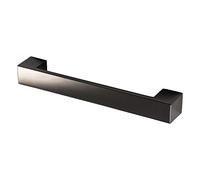 Gedotec - Maniglia rettangolare per armadio, 160 mm, per ante e armadi da cucina, Future, in metallo nichelato nero lucido, 1 pezzo