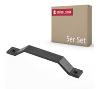 Gedotec Maniglie per mobili in metallo | 5 pezzi - nero opaco con materiale di fissaggio | ARCHIBALD | BA: 160 mm | maniglie per porte per armadi, maniglie per mobili da cucina, maniglie per mobili da