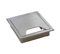 GedoTec® moderno design passacavi rettangolare passacavo Clara | acciaio inox opaco spazzolato | cavi 2pezzi a pressione | 60x 60mm | per scrivania, in ufficio tavoli ecc.
