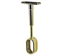Gedotec Montaggio a soffitto Supporto tubolare Armadio ovale Appendiabiti per fissaggio 30 x 15 mm | Altezza regolabile Ottone lucido | Supporto barra | 1 Pezzo