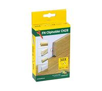 Gedotec nailofix CH28 - Clip di fissaggio per battiscopa con canalina per cavi - NH10003 | Fissaggio ad angolo invisibile | 1 confezione con 30 viti di montaggio e tasselli per clip di fissaggio