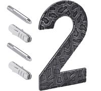 Gedotec Numero civico in ferro in ghisa - antracite | Numero: 2 | Resistente alle intemperie e alla ruggine | Aspetto classico antico | 120 mm | 1 Set