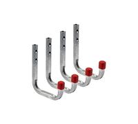 Gedotec officina portautensili gancio garage da avvitare | Staffa da parete in acciaio zincato metallico pesante 115 x 140 mm | Gancio capacità di carico di 30 kg set di ganci di montaggio - 4 pezzi
