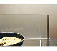 Gedotec - Paraschizzi da cucina sul piano di lavoro - Paraschizzi cucina con piano in vetro | parete posteriore con larghezza 900 mm | supporto effetto acciaio inox | 1 Pezzo