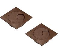 Gedotec Passacavo da scrivania in robusta plastica ABS, 2 pezzi di passacavi quadrati, 60 mm, Plaza, scatola per cavi marrone, passacavi rettangolare per la pressione, canalina per cavi da scrivania