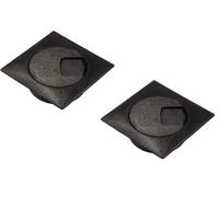 Gedotec Passacavo da scrivania in robusta plastica ABS, 2 pezzi di passacavi quadrati, 80 mm, PLAZA, scatola per cavi di nero, passacavo rettangolare per la pressione, canalina per cavi da scrivania