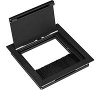 Gedotec Passacavo rettangolare nero con guarnizione a spazzola, 1 pezzo, passacavo per scrivania, EXIT G11 ECO, scatola per cavi in alluminio incassata, 100 x 100 mm, uscita cavo tavolo da ufficio da