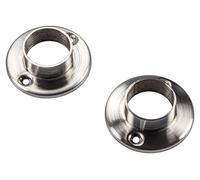 Gedotec per appendiabiti Ø 25 mm | Fissaggio acciaio inossidabile spazzolato | guide del guardaroba - 2 pezzi