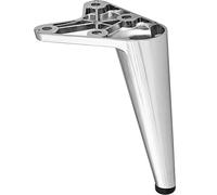 Gedotec Piede per mobili in metallo | Piedini per mobili | Torino | Cromato Lucido | Piedini da 10 cm - con portata fino a 100 kg | Gambe per armadi da avvitare | 1 Pezzo