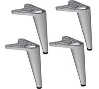Gedotec Piedi per mobili in metallo | Piedini per mobili | Torino | Argento Opaco | Piedini 10 cm - con portata fino a 100 kg | Gambe per armadi da avvitare | Piedini per mobili per scaffali | 4 Pezzi