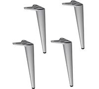 Gedotec Piedi per mobili in metallo | Piedini per mobili | Torino | Argento Opaco | Piedini 20 cm - con portata fino a 100 kg | Gambe per armadi da avvitare | Piedini per mobili per scaffali | 4 Pezzi