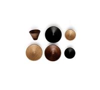 Gedotec Pomelli per mobili in legno, 1 pezzo per porta per armadi, noce con materiale di fissaggio, CONIC 0538, diametro: 43 mm, pomelli per armadi da cucina, armadi, mobili