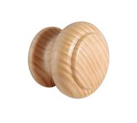 Gedotec Pomelli per mobili in legno | Diametro: 35 mm I 1 pezzo | Pomelli per porta per armadi - Abete laccato naturale con materiale di fissaggio I GIOVANNI I I Pomelli per mobili da cucina |