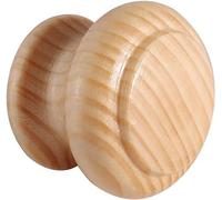 Gedotec Pomelli per mobili in legno | Diametro: 35 mm I 10 pezzi | Pomelli per porta per armadi - abete rosso laccato naturale con materiale di fissaggio I GIOVANNI I I Pomelli per mobili da cucina |