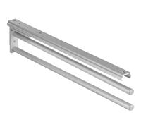 Gedotec Portasciugamani | H6008 | Portasciugamani estraibile con 2 bracci | 1 pezzo | Lunghezza portasciugamani 465 mm in colore argento | Portasciugamani per bagno e cucina orientabile a 90°