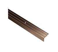 Gedotec Profilo per scale in alluminio profilo per gradini profilo angolare in alluminio bronzo | 2000 mm | profilo per pavimento perforato per l'avvitamento