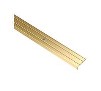 Gedotec Profilo per scale in alluminio profilo per gradini profilo angolare in alluminio ottone | 2000 mm | profilo per pavimento forato per avvitamento | profilo di protezione angolare 25 x 20 mm