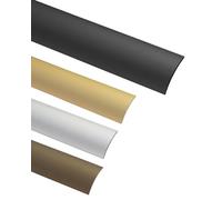 Gedotec Profilo Transizione Laminato | Profilo 30 x 1000 mm | 1 Pezzo | Alluminio Anodizzato Nero | Vinile Binario di transizione, Autoadesivo Profilo per pavimento ad arco