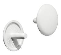 Gedotec RAL 9010 - Tappi di copertura per mobili, in plastica, rotondi, H1123, Ø 12 x 2,5 mm, 100 pezzi, colore: bianco