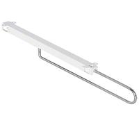GedoTec Reggi-appendino estendibile COMFORT Stralcio appendiabiti realizzato in alluminio 300 x 40x47 mm Ventilatore vestito per vite sul Ripiano superiore Titolare del gancio Acciaio bianco/