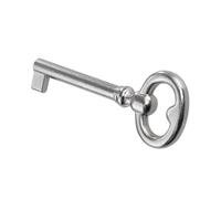Gedotec Serratura per mobili nichelata | 1 pezzo | Chiave barbuta in metallo | BIZET | Ricambio decorativo moderno | 43 mm | Accessorio universale per serratura Euro