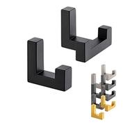GedoTec®, set di ganci appendiabiti angolari di colore bianco, modello Tetris, set con gancio singolo e doppio gancio, da parete, con vite invisibile, marchio di qualità per la tua casa