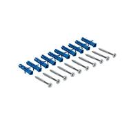 Gedotec - Set di viti per profili di transizione forati e forati e profilo di chiusura in alluminio, viti con tassello per montaggio a pavimento, acciaio argentato, 1 set