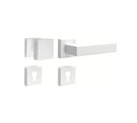 Gedotec Set intercambiabile maniglia per porta in alluminio, porta ambiente, ferramenta per porta bianca maniglia a leva pomolo | PUSH 1317 | PZ - cilindro profilo