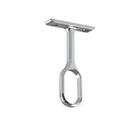 Gedotec Staffa di supporto centrale per asta appendiabiti OVAL - TUBES | metallo cromato lucido | Staffa per asta ovale 30 x 15 mm | 1 pezzo - Staffa per asta appendiabiti