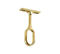 Gedotec Staffa di supporto centrale per asta appendiabiti OVAL - TUBES | metallo ottone lucido | Staffa per asta ovale 30 x 15 mm | 1 pezzo - Staffa per asta appendiabiti