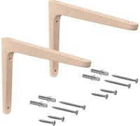 Gedotec Staffa in legno di faggio | 2 mensole in legno massiccio naturale | 250 x 150 mm | TAUM | portata fino a 60 kg in coppia | mensole adatte a librerie | mensole pesanti per scaffali a parete