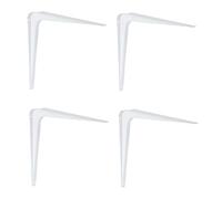 Gedotec Staffa per Mensole in Metallo 125 mm in Lamiera d'Acciaio per Scaffali a Parete | Supporto per Mensole da Montaggio a Parete | 4 Pezzi - Acciaio con Rivestimento Bianco | Staffa Angolare per