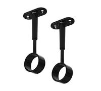 Gedotec Supporto armadio tubolare per montaggio a soffitto |TUBI | 2 pezzi Supporto centrale nero per aste armadio rotonde | Fissaggio asta per abiti D: 25 mm