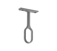 Gedotec Supporto centrale per asta appendiabiti OVAL - TUBES | metallo argento opaco | Supporto per asta ovale 30 x 15 mm | 1 pezzo - Supporto per asta appendiabiti