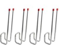 Gedotec Supporto da parete - Doppio gancio da parete per viti in acciaio zincato | 4 ganci per stivali da 400 mm con materiale di fissaggio | gancio multiuso in metallo | supporto da parete garage |