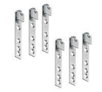 Gedotec - Supporto in metallo per armadi e pensili da cucina, a vista, per binari a parete, in acciaio zincato, portata: 120 kg, da avvitare, 6 pezzi