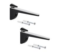 Gedotec Supporto per mensola di design - nero opaco | 2 pezzi - Supporto per mensola pesante | PINOCCHIO | Mensola a muro in metallo | Supporto per mensola pesante con portata fino a 50 kg