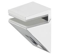 Gedotec Supporto per ripiani in vetro di design in acciaio inox per ripiani in vetro - SOLAR | Supporto per ripiani di spessore 5-10 mm | Supporto a parete con portata 20 kg