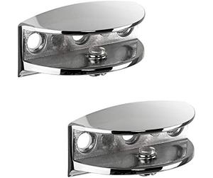 Gedotec Supporto per ripiani in vetro in metallo, 2 pezzi, in vetro e legno, a forma di cupola, per tavolo da 4 - 10 mm, supporto da parete per ripiani in vetro, design in metallo