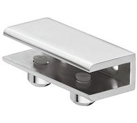 Gedotec - Supporto per ripiano in vetro, in acciaio inox, supporto da parete, 1 supporto per mensola a morsetto, supporto per ripiano in vetro, spessore del ripiano 8-10 mm