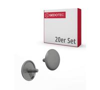 Gedotec Tappi di copertura per mobili, rotondi, con viti, in plastica, colore grigio scuro, H1115, per foro testa PZ2, Ø 12 x 2,5 mm, 20 pezzi
